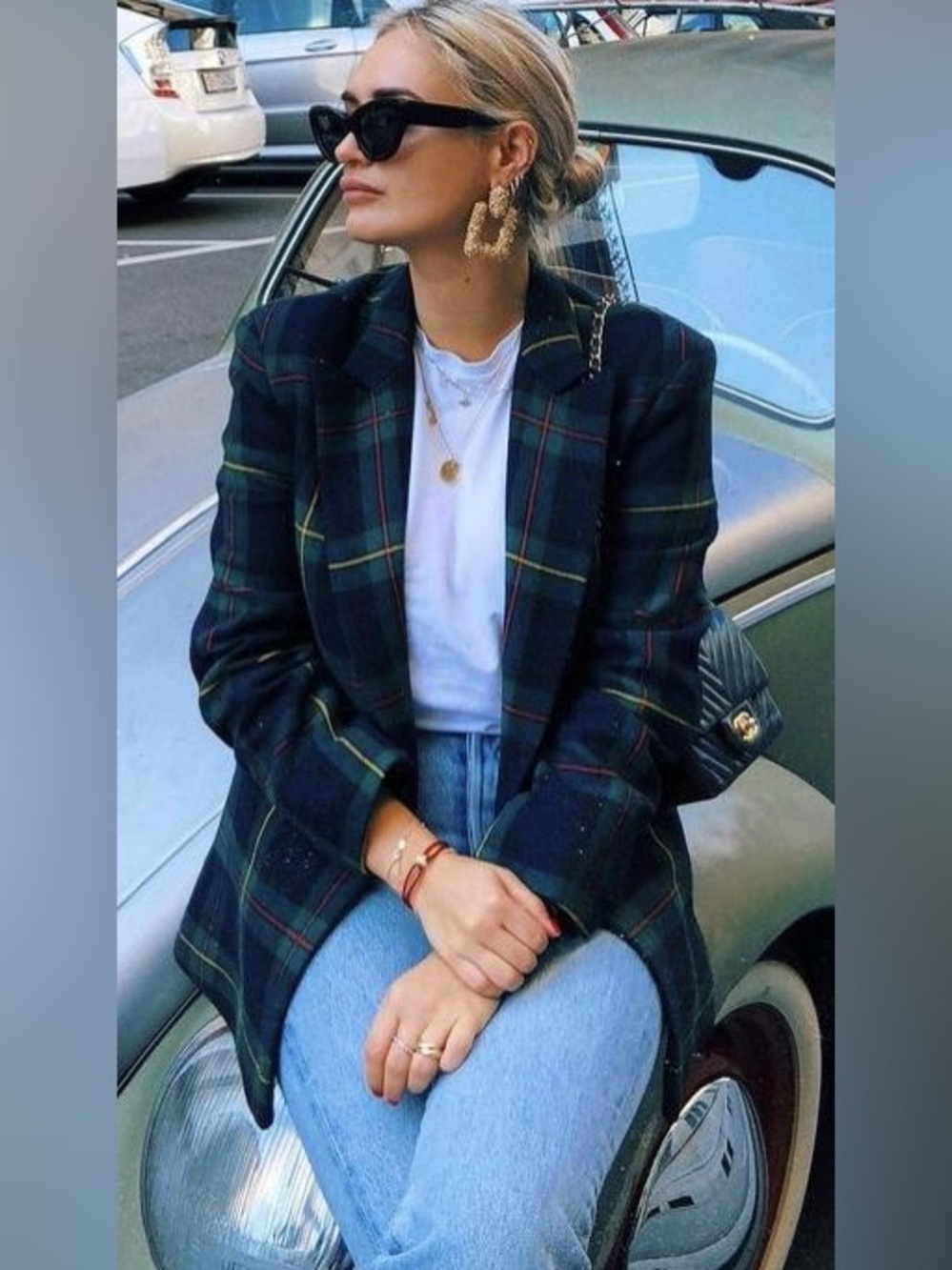 Sandro Paris Tartan Blazer